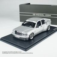 IG-MODEL 1: 18 Mercedes-Benz 190E Pandem Wide Body Version Resin Car MODEL IG3768 Silver with Base, 