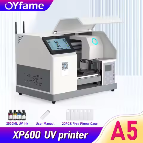 OYfame A5 UV Flatbed Printer A5 XP600 UV Printer Cloud UV Printer A5 For Badges Coins Phone Case UV 