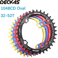 Deckas hình bầu dục chainring 104 BCD cho Shimano 32T 34T 36t 38T răng MTB Bike xe đạp Chain vòng ră