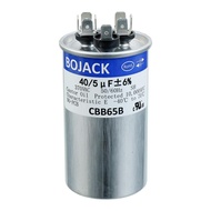 BOJACK 40+5uF 40/5MFD ±6% 370V CBB65 Dual Run Circular Start Capacitor for AC Motor Run or Fan Start