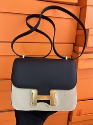 門市現貨 Hermes Mini Constance 19 Noir /Black GHW，epsom，stamp G，Hermes 康康19 黑金，迷你康康黑色金扣