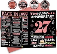 Joycard 27th Anniversary Card for Women, Wedding Card for Wife, Sweet Marriage Decorations Gifts for