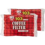 Kalita Umami-Enhancing Coffee Paper Filters, Trapezoidal, for 4-7 Servings, NK103, Set of 2 Packs wi