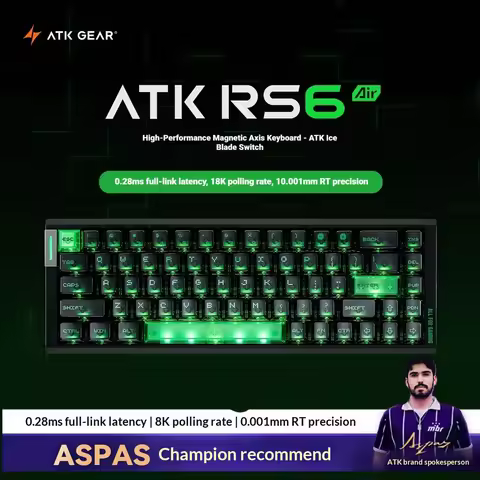 ATK RS6 Air Wireless/Bluetooth/Wired Gaming Mechanical Keyboard Keyboard Rapid Trigger 8K Esports Ga