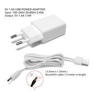 [ Accessories ] USB Power Adapter 5V 1A + Aux Plug Lead Jack (3.5mm x 1.35mm) Cable 1.5 meter for Sr