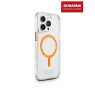 SKINARMA Saido Sunburst Mag-Charge For iPhone 15 / 15 Pro/ 15 Pro Max Clear Back Case Phone Cover - Orange Color