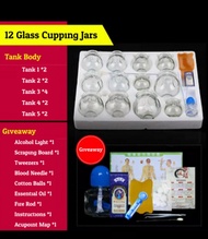 O-New O-New 12PCS Traditional Ventosa Vacuum Cupping Therapy Set Glass Fire Cupping Health Massage T