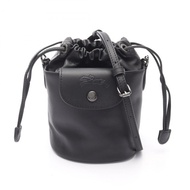 Longchamp Le Pliage Extra XS 抽繩水桶肩背包 黑色皮革 全新