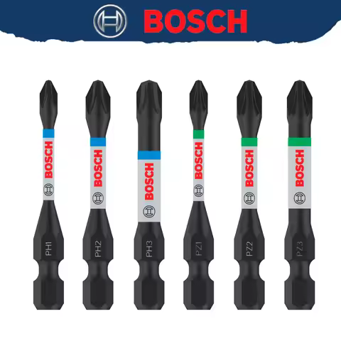 BOSCH Impact Control Screwdriver Bit PH/PZ 55mm S2 Modified Steel Heat Treatment Process Endurance T