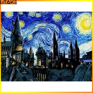 Litake Diy 5d Set Handmade Van Gogh Starry Sky Cross Stitch Mosaic Art Picture For Home Decor