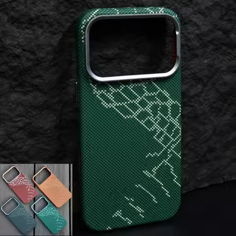 Kevlar Aramid Fiber Magnetic Case For iPhone 15 16 17 Pro Max Bumper Success Road Carbon Fiber Wirel