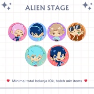 2PCS GLITTERY PIN ALIEN STAGE CHIBI MERCH ALNST | MATCHING CHIBI ALIENSTAGE PIN | GLITTER LAMINATION