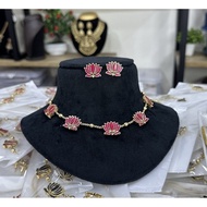 attractive Lotus necklace with earring ..