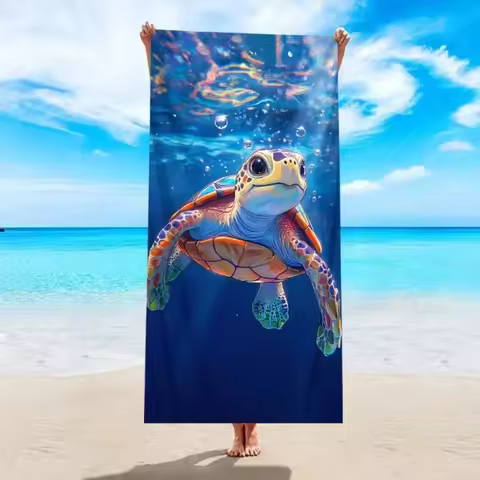 1pc Turtle Animal Printed Quick Drying Absorbent Beach Outdoor Sports Swimming Bath