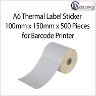 [IX] A6 Thermal Label Sticker 100mm x 150mm x 500 Pieces For Thermal Direct Barcode Printer (White)