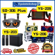 Karaoke Speaker Hot SDRD SD-306& 306 plus Wireless Bluetooth Dual Microphone Karaoke Portable 3D Ste