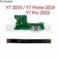 สำหรับ Y7 Huawei 2019 / Y7 Prime 2019 / Y7 Pro 2019แท่นชาร์จ USB บอร์ดพอร์ตตัวเชื่อมต่อสายเมนบอร์ดโค้งหลัก