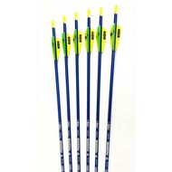 6 btg Arrow Aluminium Musen 1416 shaft Biru 28" utk pertandingan Memanah MSS Sekolah Rendah