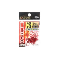 Sasame 200-H Power Stain Snap Swivel Smooth Spin Red Size 3 (8768)