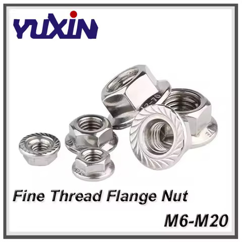 DIN6923 M6x0.75,M8x1.0, M10x1.0/1.25, M12x1.25/1.5 M14x1.5 Fine Threaded Hexagon Hex Head Serrated S