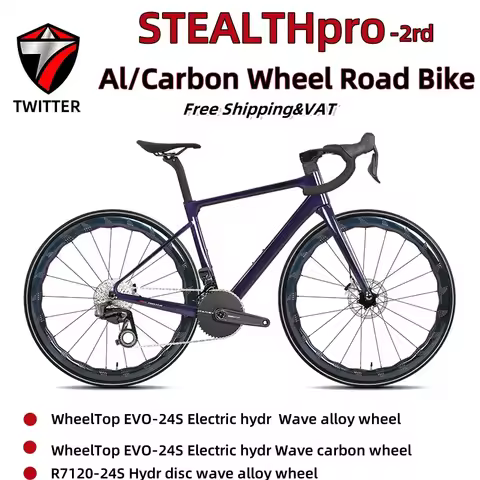 TWITTER STEALTH pro-2rd Road Bike EVO 24S Wireless Carbon Fiber R7120 Disc Brake Road Bike For Adult