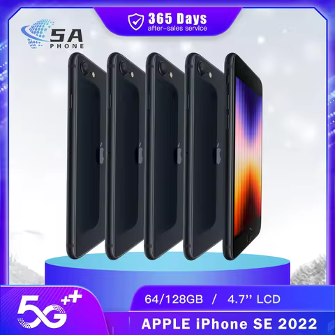 Original Apple iPhone SE 2022 5G Mobile Phone SE3 True-Tone 64GB/128GB NFC 4.7'' IPS LCD 12MP+7MP A1