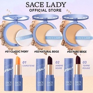 SACE LADY Compact Powder Lasting Waterproof Setting Powder Oil Control Matte Flawless Face Pressed P