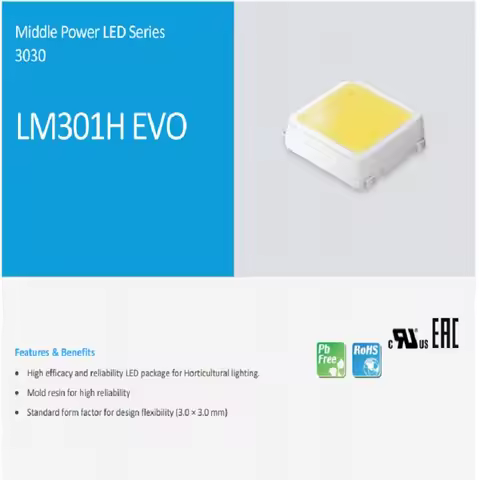 100PCS Original LM301B LM301H EVO LED 3000K-6500K 3V 0.5W Ra80 3030 High Light Efficiency/PPE