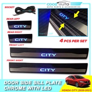 Honda City 2020 - 2021 LED Door Side Sill Step Plates Stainless