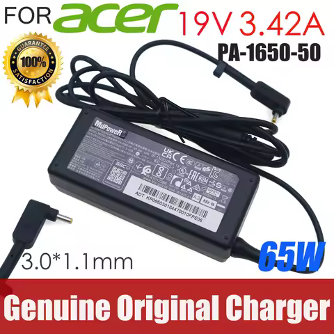 Genuine LITEON PA-1650-50 19V 3.42A 65W 3.0x1.0mm AC Adapter Charger For ACER Laptop Power Supply A1