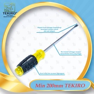 Obeng Min gagang karet 200mm TEKIRO 100% ORIGINAL . Obeng Min karet 200 mm