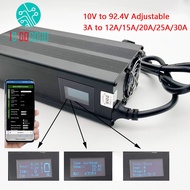 10V to 92.4V 3A to 30A Adjustable Lithium Battery Charger 24V 36V 48V 60V 72V 84V 15A 20A 25A Li-ion