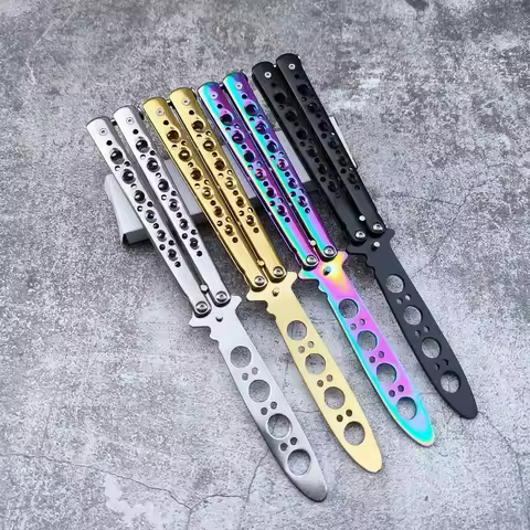 CSGO Balisong Trainer Portable Folding Butterfly Knife Unedged Stainless Steel Butterfly Knife Train