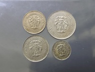 เหรียญครบชุด (2.5-5-10-20 สตางค์) เหรียญนิเกิล ตราช้างสามเศียร-ช่อชัยพฤกษ์ (สยามอาณาจักร) รัชกาลที่5 ปี2441
