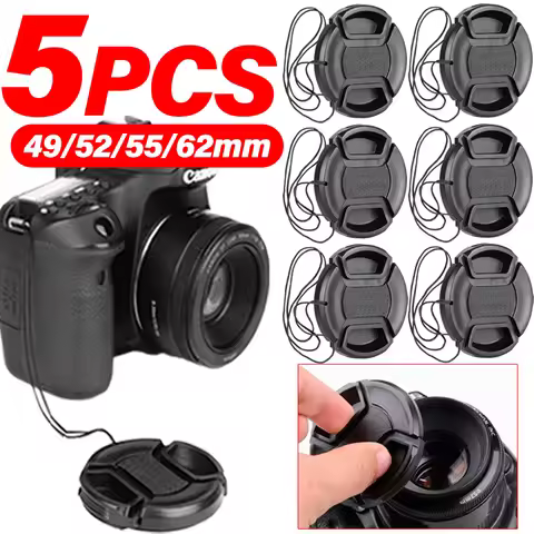 49mm/52mm/55mm/58mm/62mm Len Cover with Strap Snap on Camera Cover Universal Lens Cap For Canon Niko