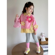 Girls' Wear Suit Fashionable Fake Two-Piece Top Leggings Two-Piece Suit Trendy