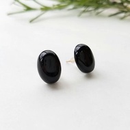 ブラックオニキス カボションピアス onix earrings