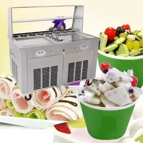 Rolled Ice Cream Maker/ Thailand Fry Roll Ice Cream Machine/ Pan-fried-ice Cream Roll Machine