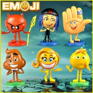 6 Pcs/set Hot Emoji Movie Action Figures Hi-5 Jailbreak Gene Poop Ice Cream Mel Meh Poop Daddy Model