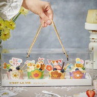 New Year Transparent Cupcake Packaging Box Portable Cupcake Muffin Cup Box Pudding Dessert Packaging