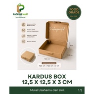 Cardboard Box 12.5 x 12.5 x 3 cm Thick Kraft | Box Packing Hampers Cake Cookies Souvenir Gift Box