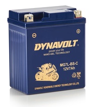 DYNAVOLT MG7L-BS-C แบตเตอรี่มอเตอร์ไซค์แบบเจลไม่ต้องใช้น้ำกลั่น 12V 7AH ขนาด113x69x130CCA 200