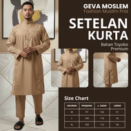 KATUN Muslim Clothes Long Sleeve Kurta Set + Sirwal Pants Made of Premium Toyobo Cotton | Hajj Cloth