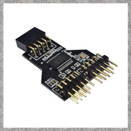 (E M K O) Motherboard USB 9Pin Interface Connector Splitter 1 to 2 Expansion Adapter 9-Pin USB HUB U