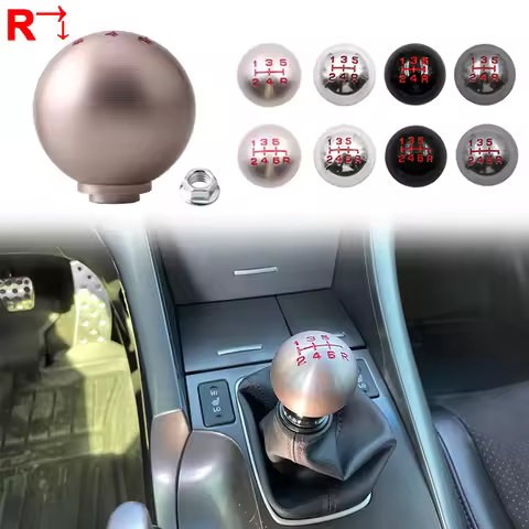 Aluminum 5/6 Speed JDM Ball Shape Shift Gear Knob M10*1.5 For Honda Fit Civic City FD2 FN2 EP3 TYPE 