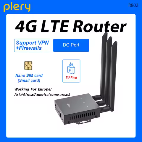 Plery 300Mbps 4G LTE Router CAT.4 2.4G WiFi6 Routers Portable Internet Device Nano SIM Card LAN/WAN 