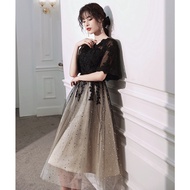 [No Returnable] Evening gown dress small evening gown female temperament banquet black slimming can 