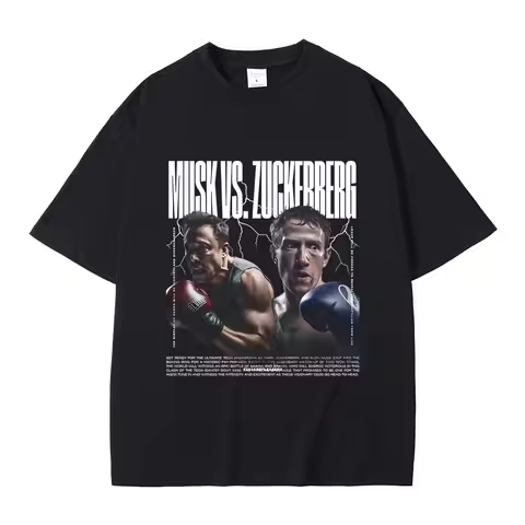 Famous Elon Musk Vs Mark Zuckerberg The Ultimate Tech Showdown Boxibg Bout Funny Meme T Shirt Men Wo