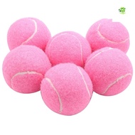 6Pcs Pack Pink Tennis Balls Wear-Resistant Elastic Training Balls 66mm Ladies Beginners Practice Ten