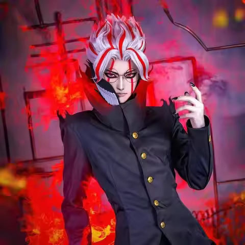 Okarun Ken Takakura Cosplay Costume Anime Dandadan Cosplay Men Black Suit Okarun Cosplay Mask Glasse